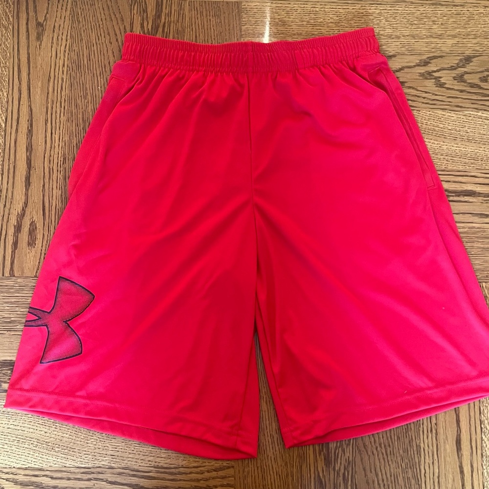 NWT Under Armour Men's Threadborne Siro Tech Graphic Short, Red, Small Loose